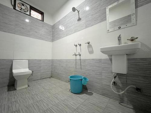 HatikhuliSneha Bhawan Kaziranga的带水槽和马桶的浴室