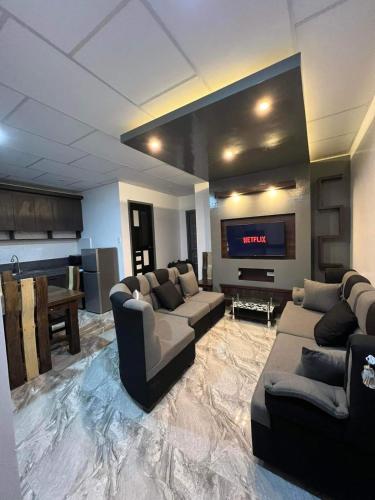 Posezení v ubytování Grand Fountain 2 bedroom unit