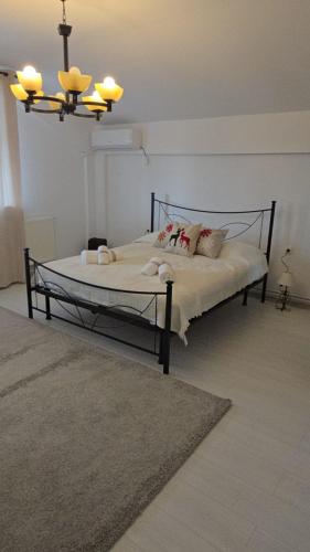 Postel nebo postele na pokoji v ubytování Relax studio Craiovita