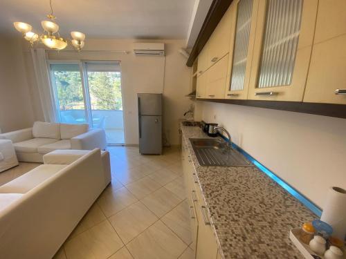 Η κουζίνα ή μικρή κουζίνα στο Cozy Apartment with Lake View