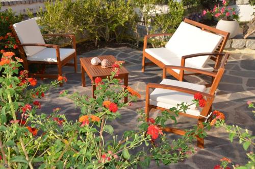 En have udenfor Villetta bifamiliare con vista mare