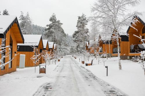 スキュネイザにあるPhoenix Medical Resortの雪に覆われた道