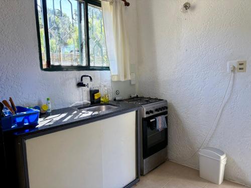 Η κουζίνα ή μικρή κουζίνα στο Il Mare Blu - Monoambiente completo