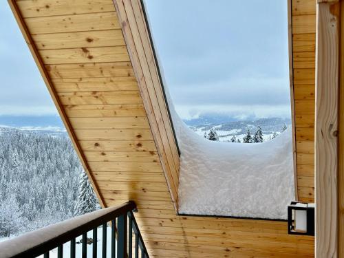 Habitación con vistas a una montaña nevada en Domek Tatry - Stacja Wierchowa 972 m, en Brzegi