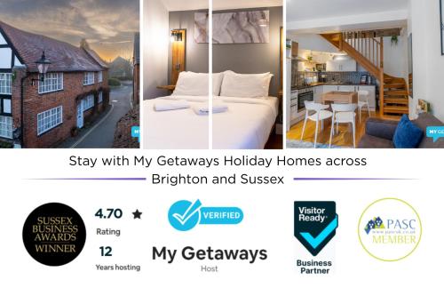 une capture d'écran de mes maisons de vacances Gateway Holidays dans ma cuisine et enquête dans l'établissement Talbot Lane Cottage Horsham By My Getaways, à Horsham