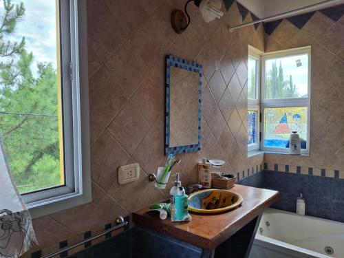 Koupelna v ubytování La casa del lago