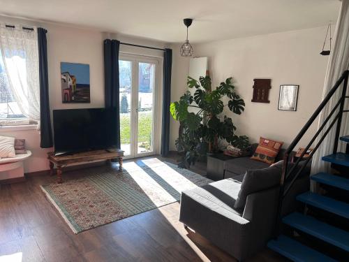 Khu vực ghế ngồi tại Traveller's home in the Dolomites