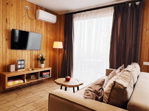 Μια τηλεόραση ή/και κέντρο ψυχαγωγίας στο AlmaHouse Secluded Mountain Cabins