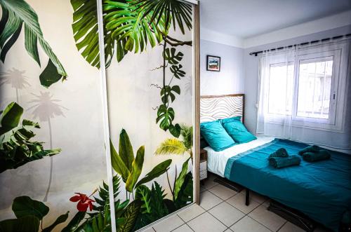 Postel nebo postele na pokoji v ubytování TI PAMS Vue MER Parking gratuit du 1 juin au 30 Septembre