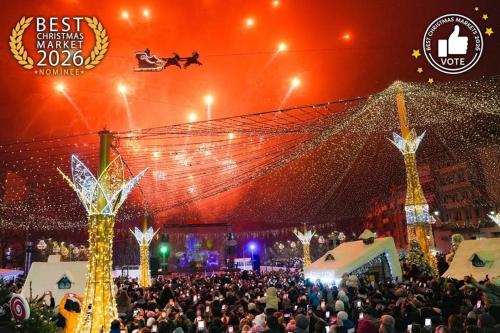 a large crowd of people at a christmasmas market at Apartament ultracentral in Craiova