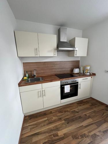 Köök või kööginurk majutusasutuses Ferienwohnung am Liebesgrund