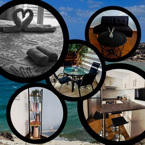 a collage of photos of a house at Studio in the heart of Paphos in Paphos