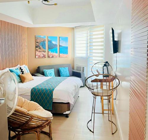 Ένα ή περισσότερα κρεβάτια σε δωμάτιο στο Kaiah's Haven at Azure North San Fernando Pampanga