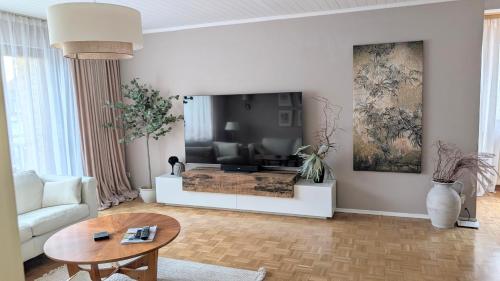 Μια τηλεόραση ή/και κέντρο ψυχαγωγίας στο Apartment Feldblick Karben