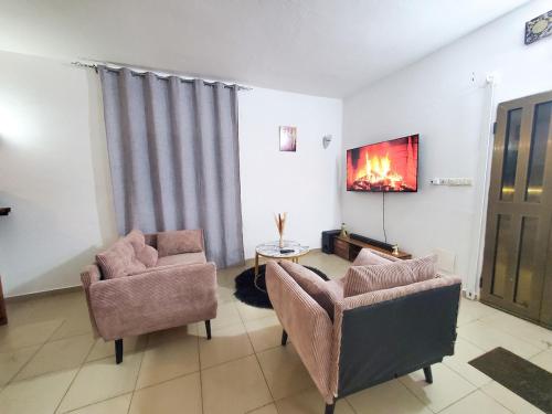 Χώρος καθιστικού στο Bio Apartment Sea View Quiet and Cozy