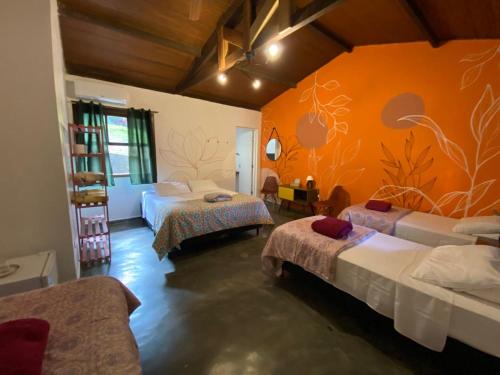 Voodi või voodid majutusasutuse Pousada Rancho da Serra PETAR toas