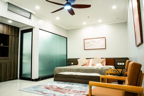 Ένα ή περισσότερα κρεβάτια σε δωμάτιο στο Diamond Light Hotel