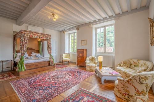 Postel nebo postele na pokoji v ubytování Maison Luroa , "l'âme Basque au cœur Océan et Montagne"