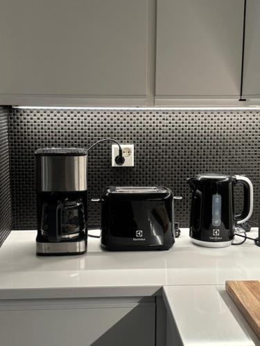 Kaffe- og tefaciliteter på North Saga Luxury Apartment