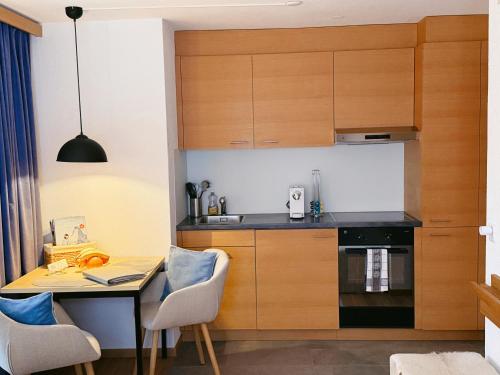 Kuchyň nebo kuchyňský kout v ubytování Chalet Achat