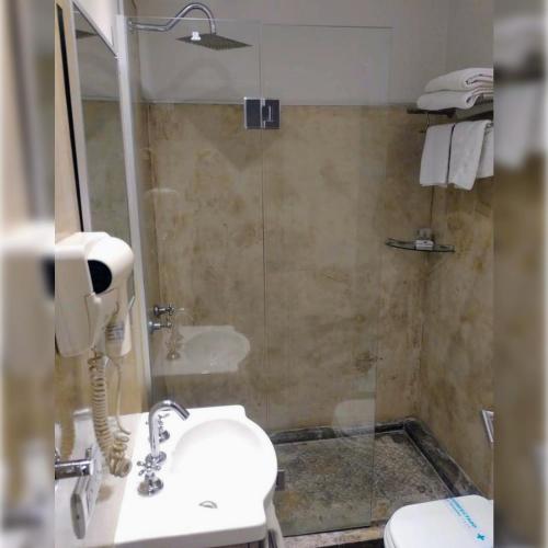 Koupelna v ubytování Hotel Horizont