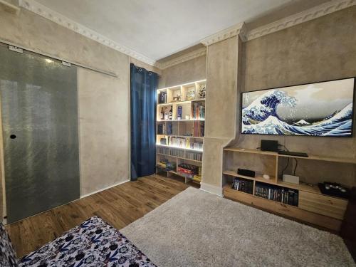 Una cama o camas en una habitación de Studio entier