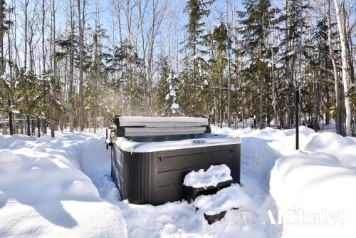Hay una letrina en la nieve en Natur Rustik - En pleine nature avec Spa, en Petite-Rivière-Saint-François