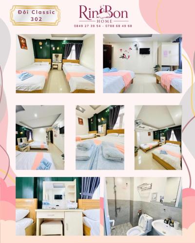 un collage di foto di una camera d'albergo di Rin Bon Home a Da Lat