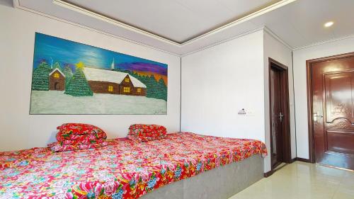 Una cama o camas en una habitación de Jiayi Guesthouse