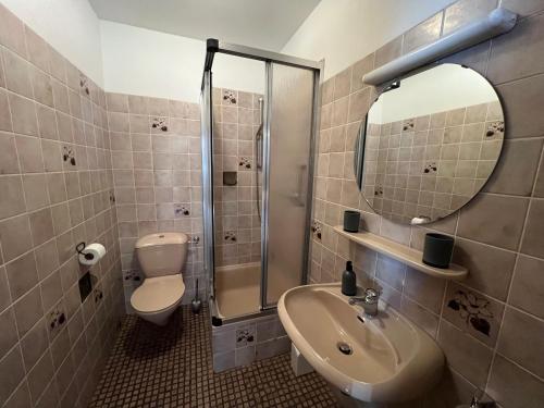 Ένα μπάνιο στο Pension Mountain View Sauerland