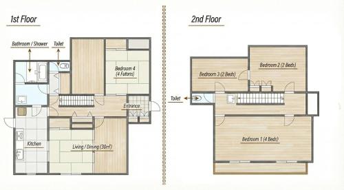 Nikko Vacation House - Near Station - 2 Parking - 4 bed room - 30sqm Living Room