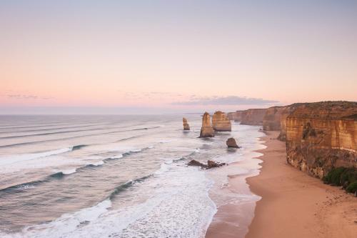 a view of the twelve apostles on the great ocean road at Anchors Port Campbell in Port Campbell