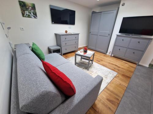 TV a/nebo společenská místnost v ubytování Apartment am Rathaus