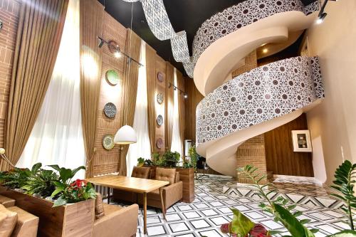 Posezení v ubytování Qo'noq Railway Hotel