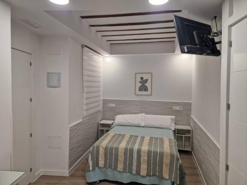 Postel nebo postele na pokoji v ubytování Casa siglo XV 4Toledo habitacion privada con baño