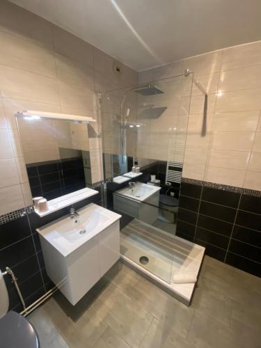 Vannituba majutusasutuses Auberge de la Vallée d'Ossau