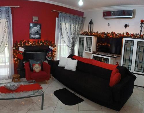 Een zitgedeelte bij RnB Red&Black