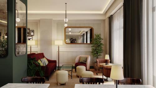 Χώρος καθιστικού στο Honest Hotel Granada