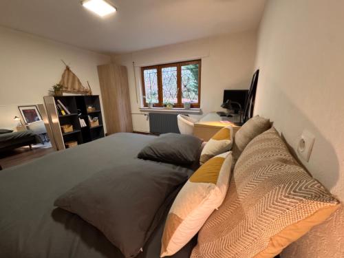 Postel nebo postele na pokoji v ubytování Suite privée indépendante avec sauna et jardin