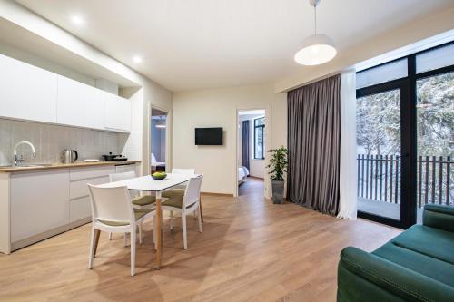 Kuchyň nebo kuchyňský kout v ubytování Dialog Kokhta