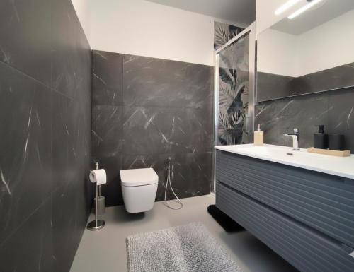 瓦雷泽BB Cadore casa vacanze的一间带水槽和卫生间的浴室