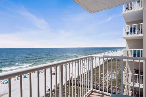 a view of the beach from the balcony of a condo at 2 Bedroom Condo with Panoramic Views in Pensacola