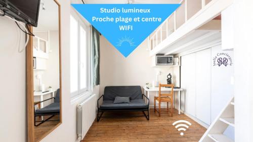 Studio lumineux centre proche plage - wifi