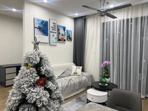 Postel nebo postele na pokoji v ubytování Căn hộ 2PN 3bed 2WC 78m2 Vinhomes Smart City - Toà TC3 Ch1901