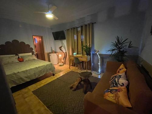 Ένα ή περισσότερα κρεβάτια σε δωμάτιο στο Villa AFRICA 3 Suiten Pool Terrasse