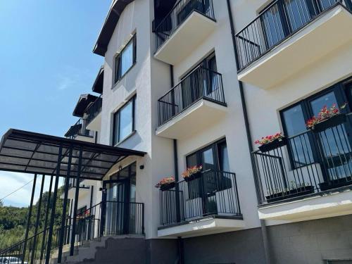 Balkón nebo terasa v ubytování Polyana Kvasova - Park House Apart