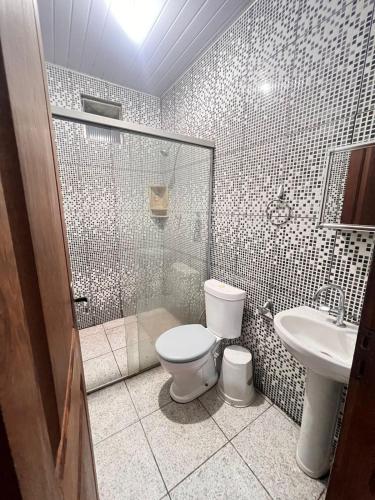 Koupelna v ubytování Casa Rural em Curuçá