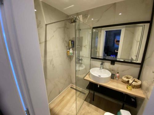 Et badeværelse på Casa Olymbra