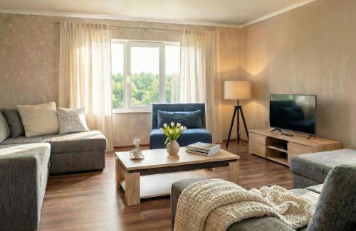 TV a/nebo společenská místnost v ubytování Otepää puhkemaja