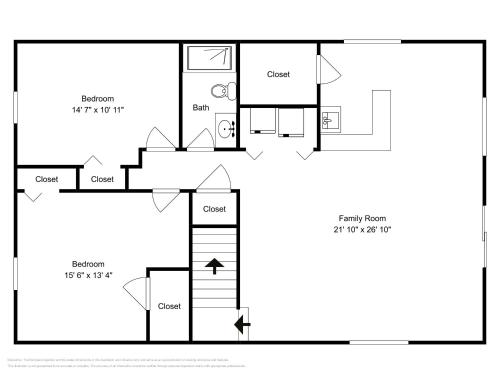 a black and white floor plan of a house at Wander Inn in McHenry